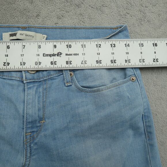 Levi's 524 Jeans Junior's Size 7 Blue Low-Rise Skinny Denim 31" Inseam Stretch - Picture 3 of 16